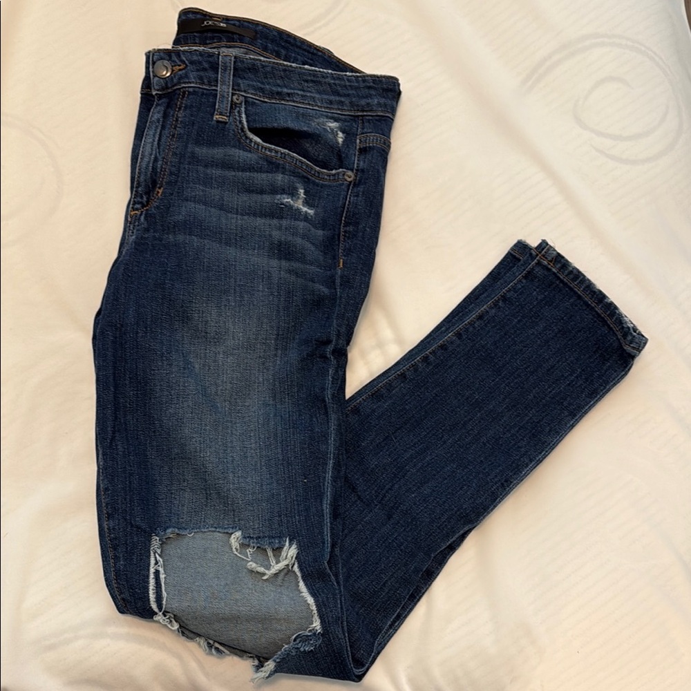 Joe's Jeans Dark Blue Distressed Skinny Jeans